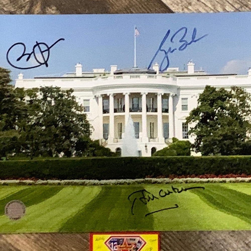 White House George Bush, B. Obama & B.Clinton Presidents Autographed Photo COA
